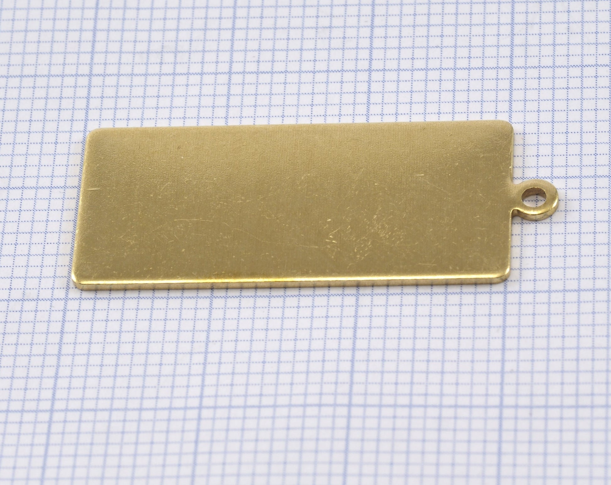 Rectangle with loop 33x14mm pendant charms Raw brass 2275-300