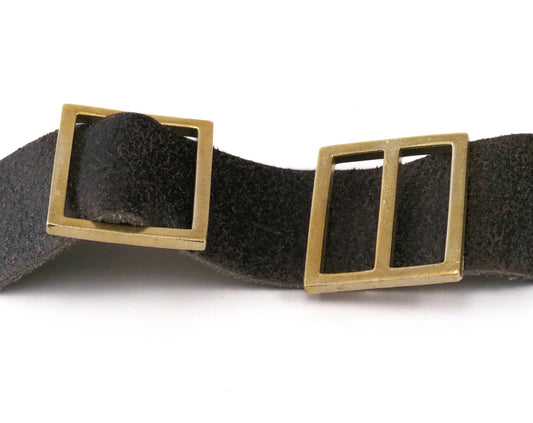 Rectangle slide buckles , Strap adjuster, Bag handbag strap fastener 32x28mm Raw brass 2336