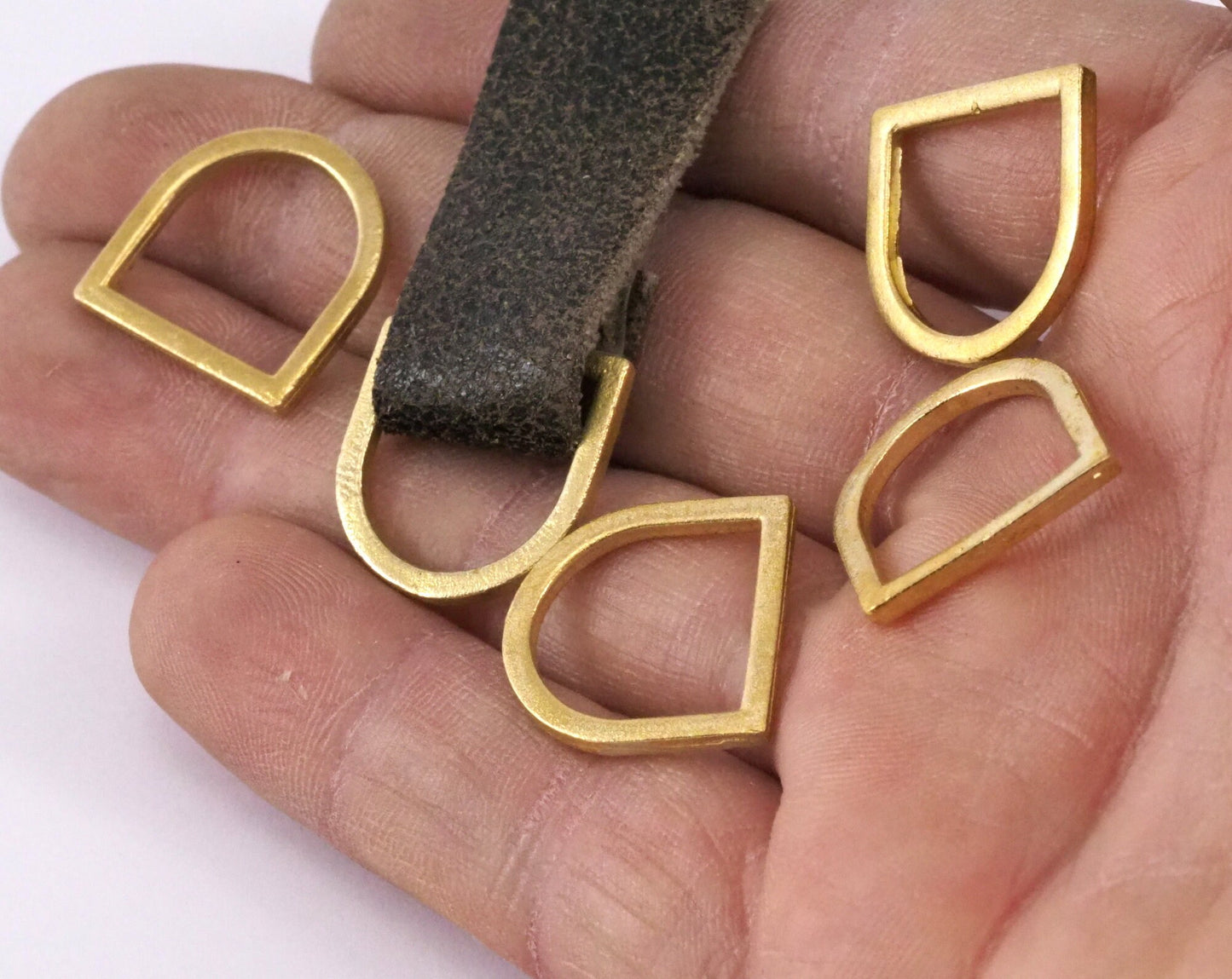 D Shape Buckle Loop Bag handbag strap 18x18mm Raw brass 2337