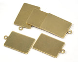 Rectangle tag with loop 23x14mm pendant charms Raw brass 2277-200