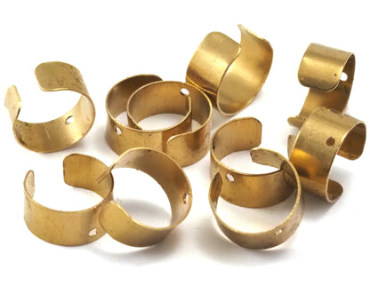 Raw Brass Ear Cuffs with One Hole 9mm 3/8 inch 992C