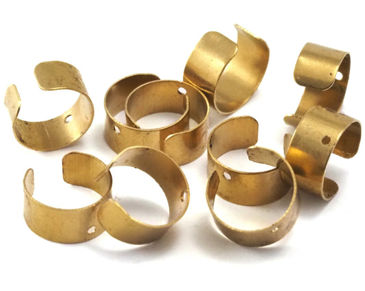 Raw Brass Ear Cuffs with One Hole 9mm 3/8 inch 992C
