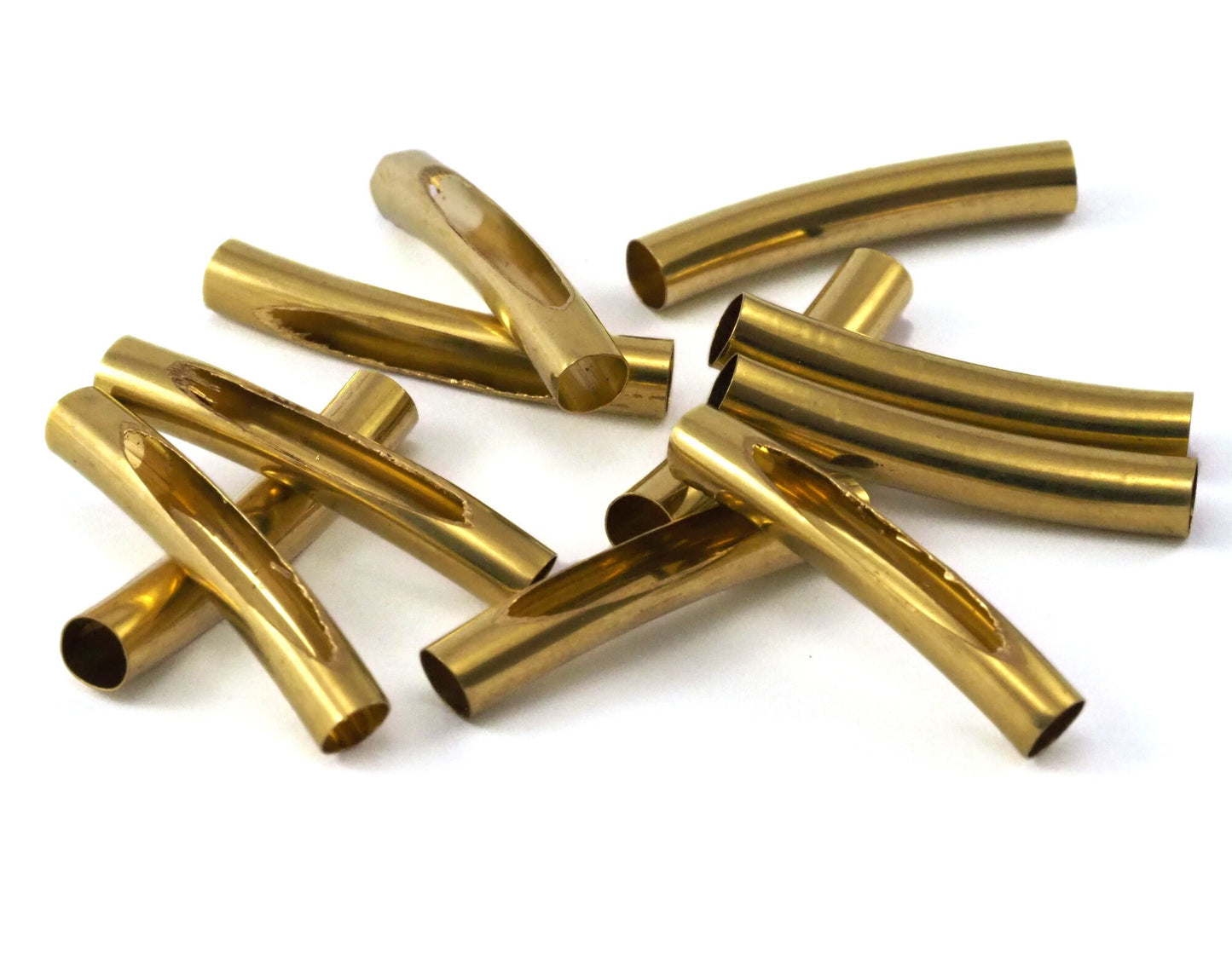 Curved Tube Raw Brass 30x5mm (hole 4.5mm) E325CY44 712