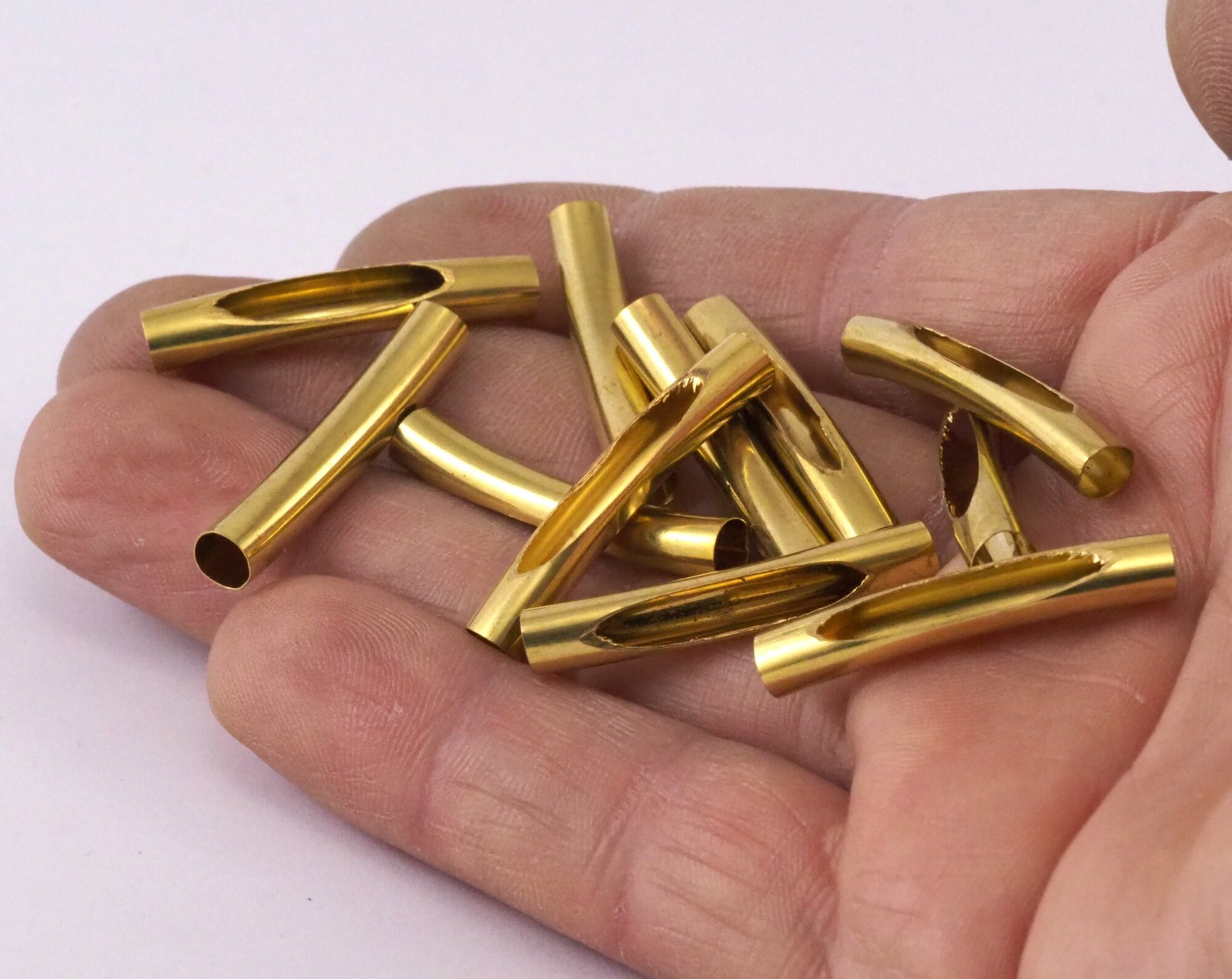 Curved Tube Raw Brass 30x5mm (hole 4.5mm) E325CY44 712