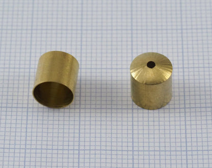 ends cap, brass 8x8.5mm 7.5mm inner raw brass cord tip ends, ribbon end, findings ENC7.5 2343