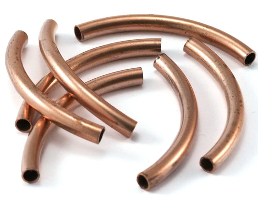 Curved Tube Raw copper 55x5mm (hole 4mm) Charms,Pendant,Findings spacer bead 2347