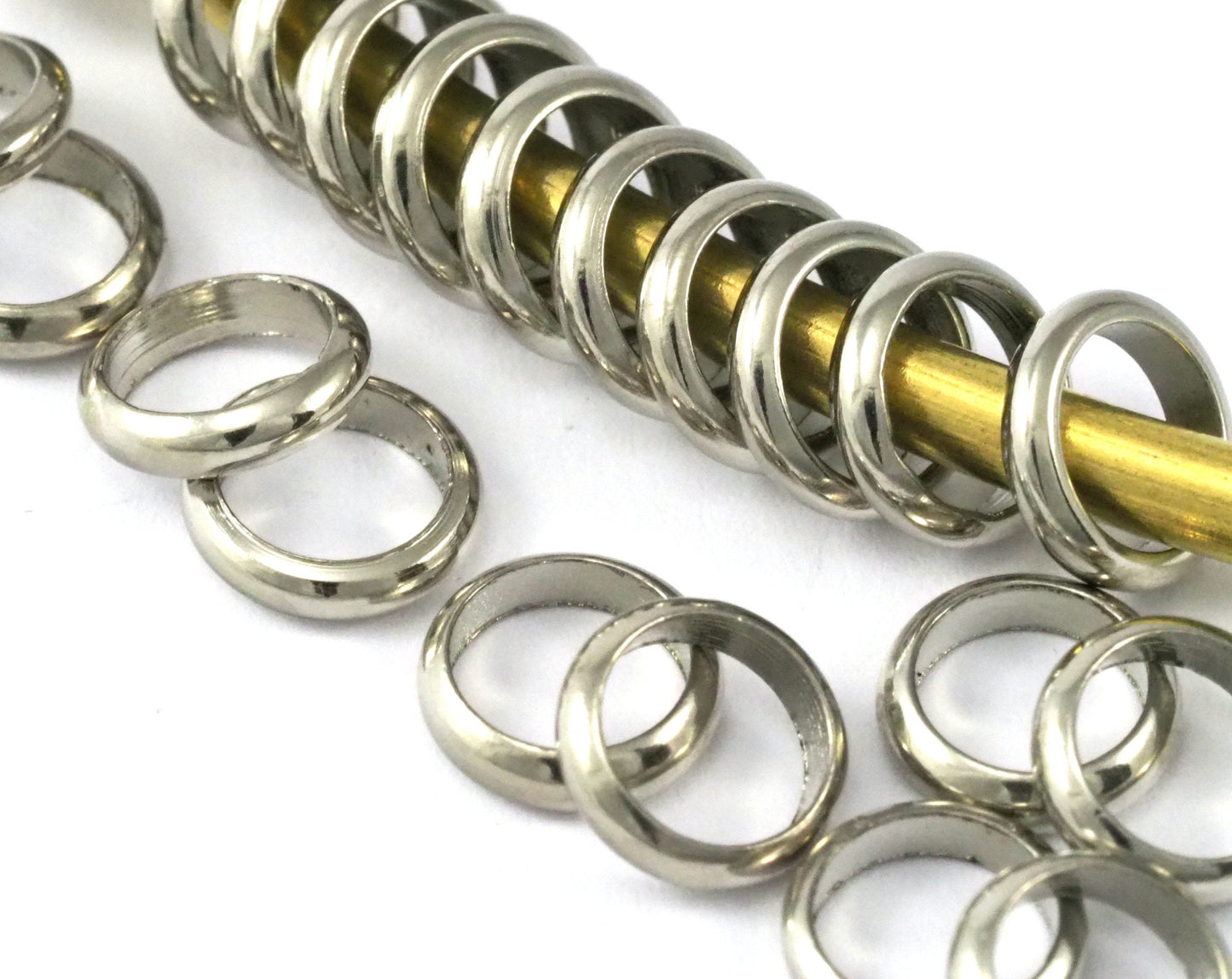 Nickel Plated Brass findings spacer bead 8x2mm (hole 6mm 1/4") bab6 1772