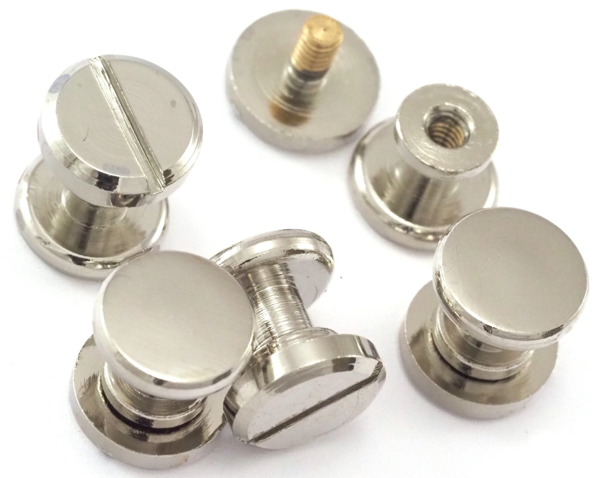 chicago screw / concho screw Nickel plated Brass 12x11mm studs, shirt collar tuxedo stud, 2356