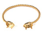 Swirl bracelet setting Adjustable (10x14mm gem) 70mm Gold plated brass findings charms 2479