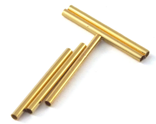 round tube 2x50mm ( 1,6mm hole) (Shiny) gold plated brass finding charm 2340