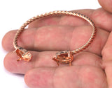 Adjustable Swirl bracelet setting (10x14mm gem) 60mm Rosegold plated brass 2289