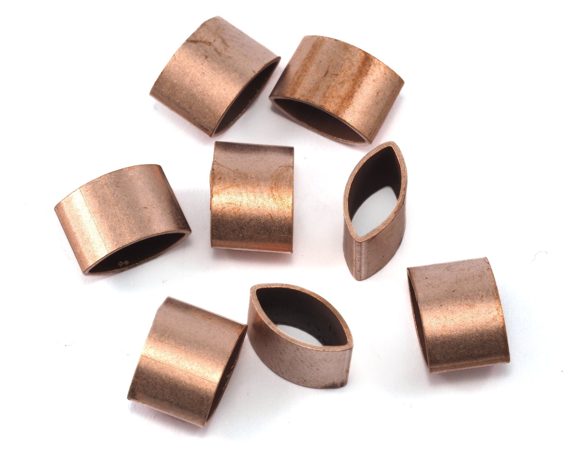 Raw Copper marquise shape tube 6x12x8.5mm (5x10mm hole) finding charm pendant 2295