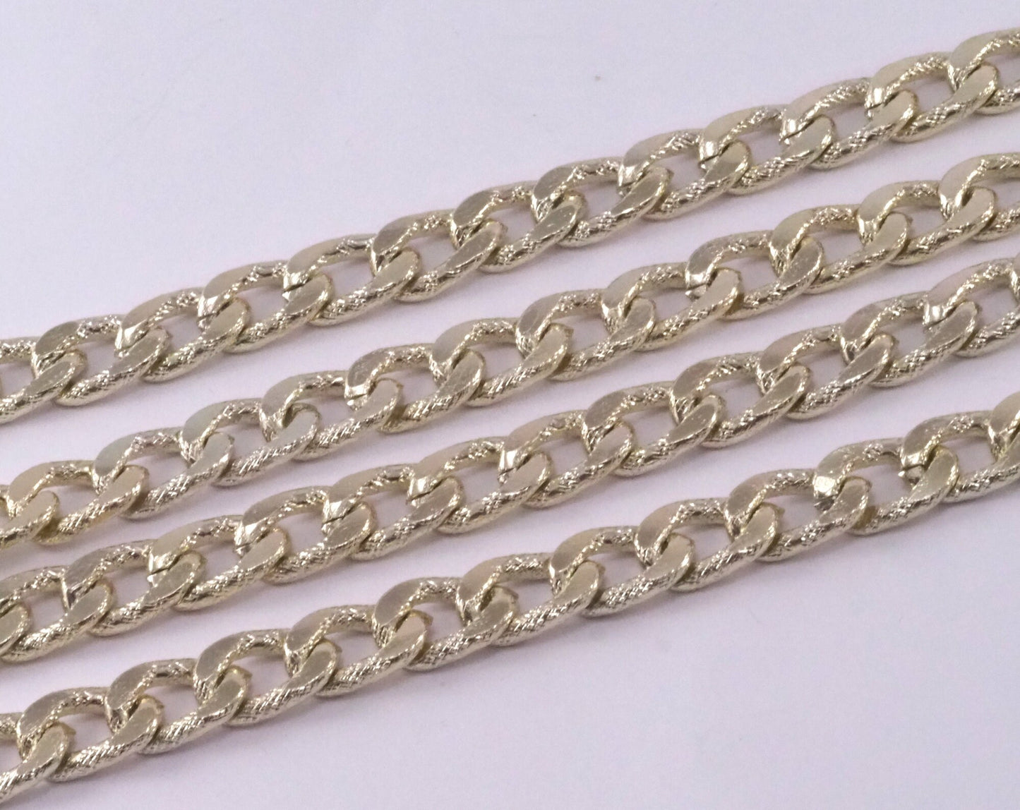 17x12mm Gold anodized Aluminum Shiny Chunky Gold Textured chain LAV2-1