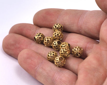 Solid Brass Spacer Bead 8mm 9 gauge (3mm hole) Raw , Findings bab3 OZ1450
