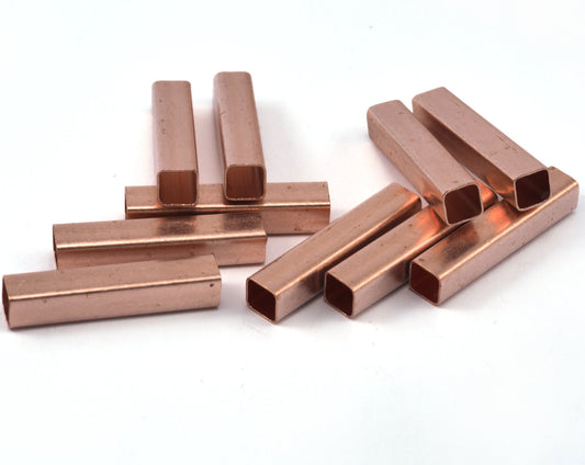 Raw Copper square tube 6x30mm (5.5mm hole) finding charm pendant 2307