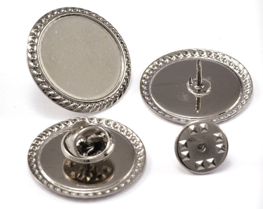 Lapel Pins Tie tack blank pin with clutch back lapel scatter pin base brooch clasp Nickel plated brass Pad size : 20mm 2313