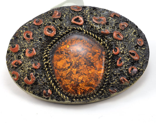 Belt Buckle, Vintage Resin Wall decor 105x78mm limited stock Made in Germany bjk056