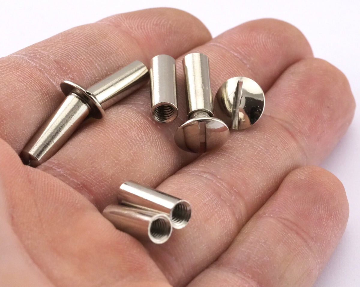 Screw Thread. Post chicago screw / Screw Posts (Thread M4) Post Nickel plated Brass with ...