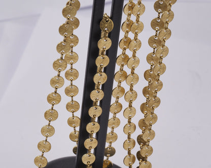 Round Disc Circle Chain Raw Brass 6mm Z113