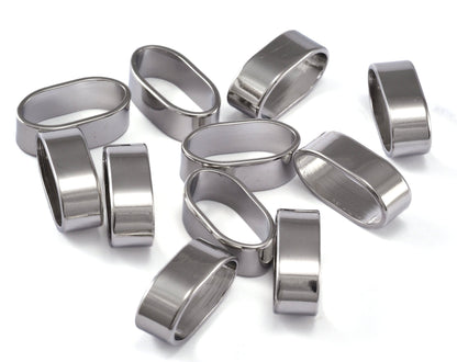 leather, ribbon ,cord ,slider , 18x9x6mm Rhodium plated brass spacer hole 16x7mm bab 2324