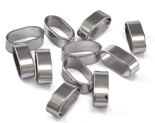 leather, ribbon ,cord ,slider , 18x9x6mm Rhodium plated brass spacer hole 16x7mm bab 2324