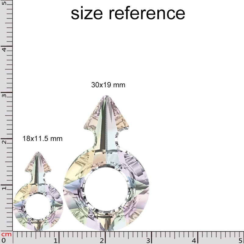 Male Symbol 4878 Swarovski silver night (sini) male symbol 30x19mm unfoiled limited stock