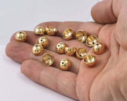 ends cap, brass 10x6mm (9mm inner) Raw brass cord tip ends, ribbon end, ENC9 2325