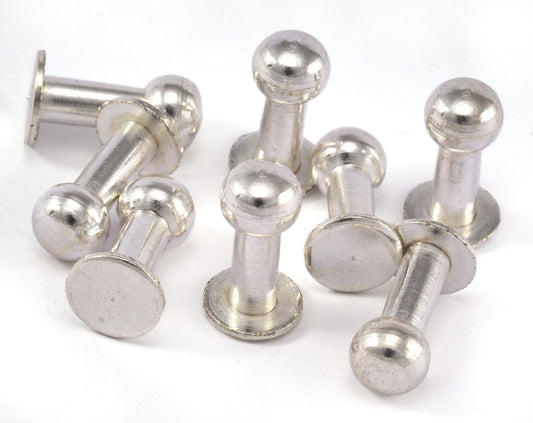 Silver Plated Brass Studs 17x9mm , Cufflink, studs, shirt collar tuxedo stud, 1512