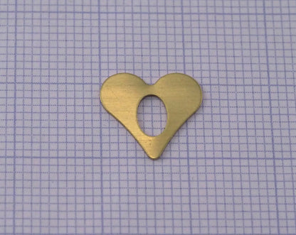 Heart tag 12mm thickness 0.3mm Raw brass charms findings pendants earring stamping 2332-19