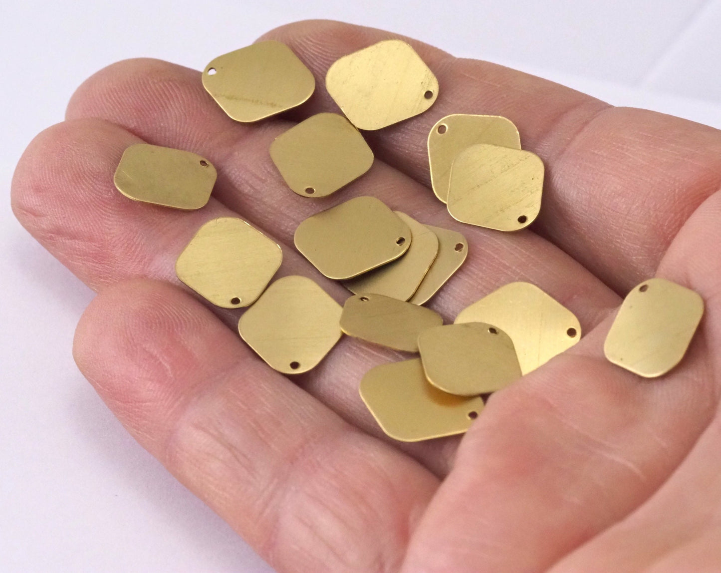 Diamond tag with hole 14x12mm thickness 0.3mm Raw brass charms findings pendants earring stamping 2332-30