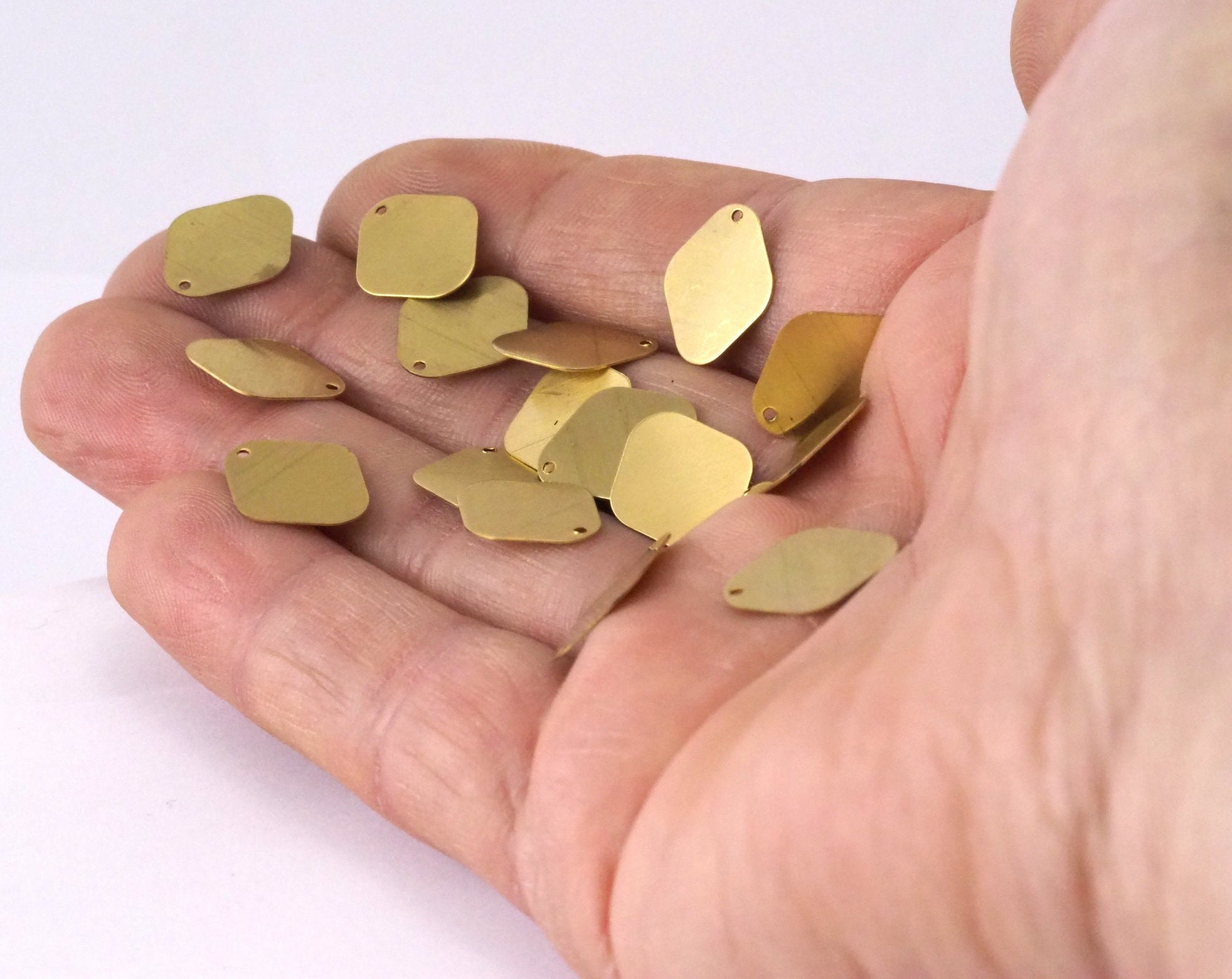 Diamond tag with hole 14x12mm thickness 0.3mm Raw brass charms findings pendants earring stamping 2332-30