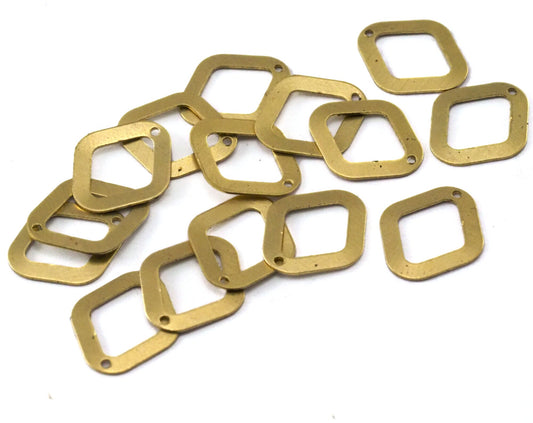 Diamond tag with hole 14x12mm thickness 0.3mm Raw brass charms findings pendants earring 2332-22