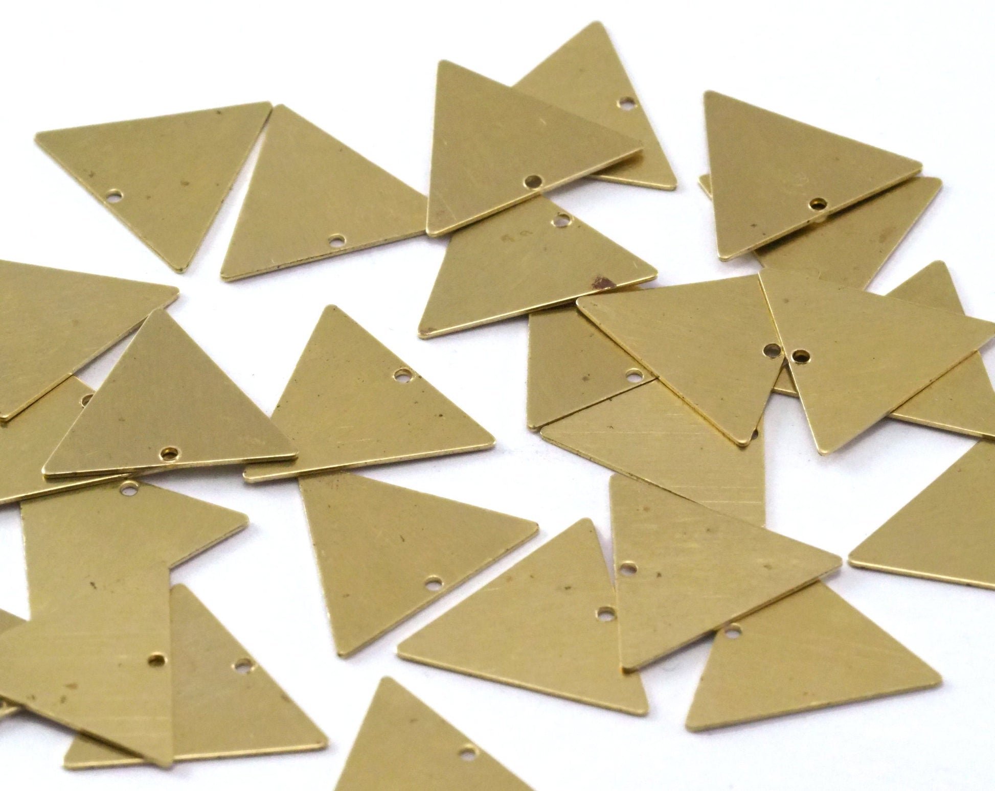 Triangle tag with hole 13mm thickness 0.4mm Raw brass charms findings pendants earring stamping 2333-35