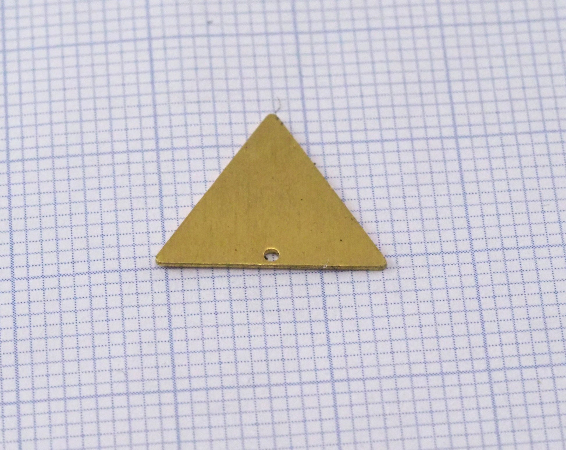 Triangle tag with hole 13mm thickness 0.4mm Raw brass charms findings pendants earring stamping 2333-35