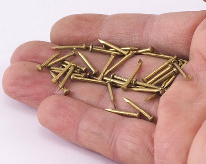 Escutcheon Pins 1.5x15mm 1/16x19/32 inch Nails Raw Brass tacks brads String art 2334-22.5