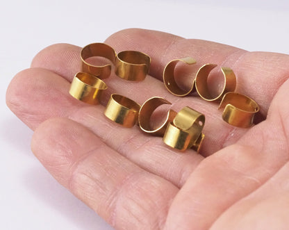 Raw Brass Ear Cuffs with One Hole 9mm 3/8 inch 992C