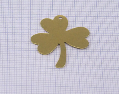 Three leaf Clover 30x26mm one hole Raw brass stampings pendant 2338R-140