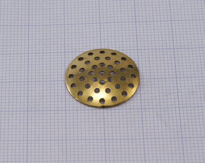 Raw Brass 20mm cambered colander circle connector charms, findings 2342