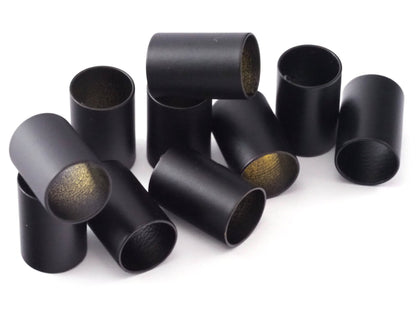 Black painted tube brass 10x15mm (hole 9mm) O22