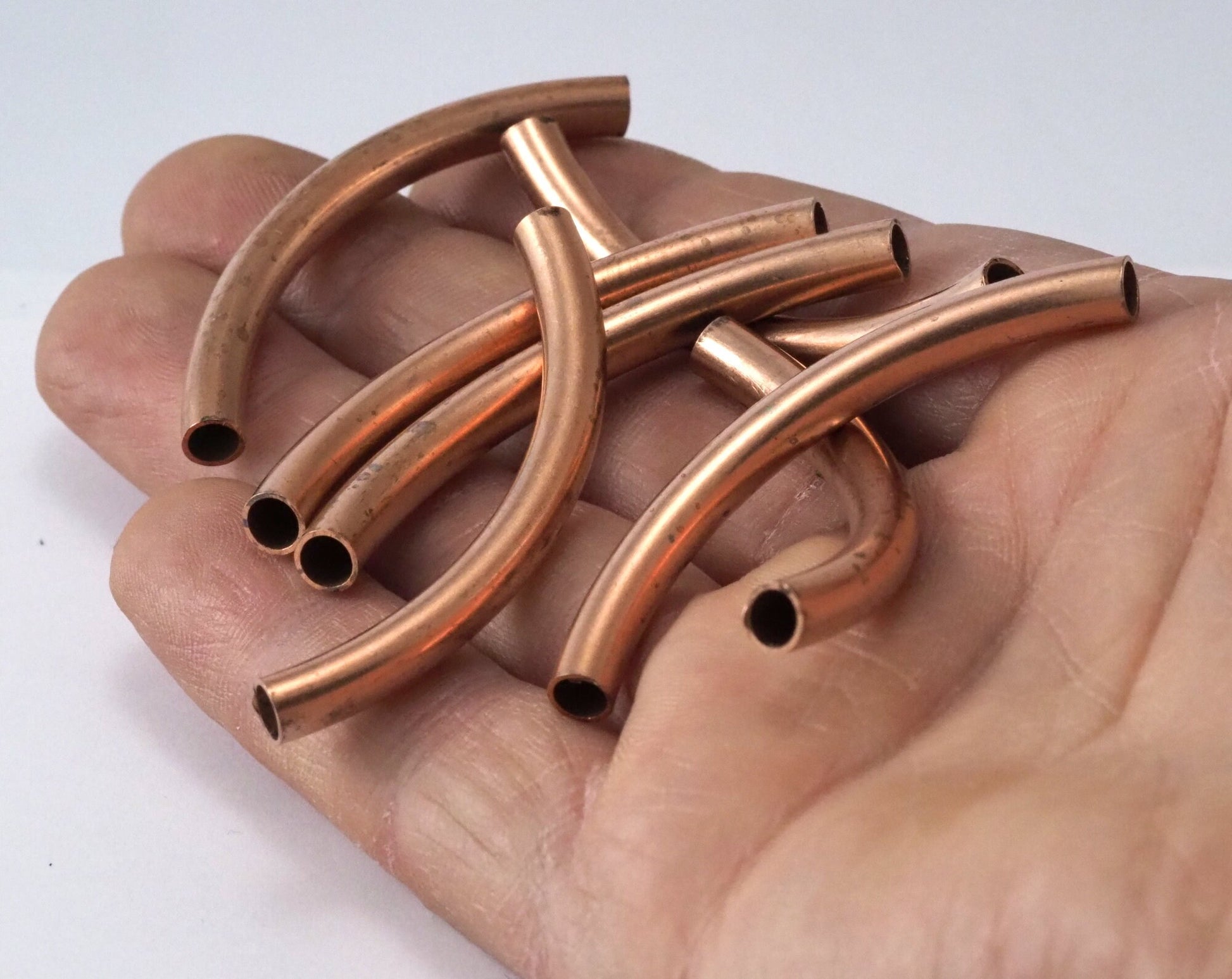 Curved Tube Raw copper 55x5mm (hole 4mm) Charms,Pendant,Findings spacer bead 2347