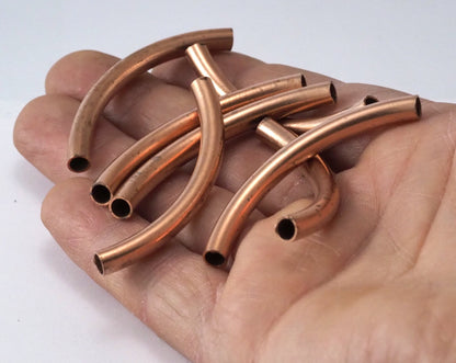 Curved Tube Raw copper 55x5mm (hole 4mm) Charms,Pendant,Findings spacer bead 2347
