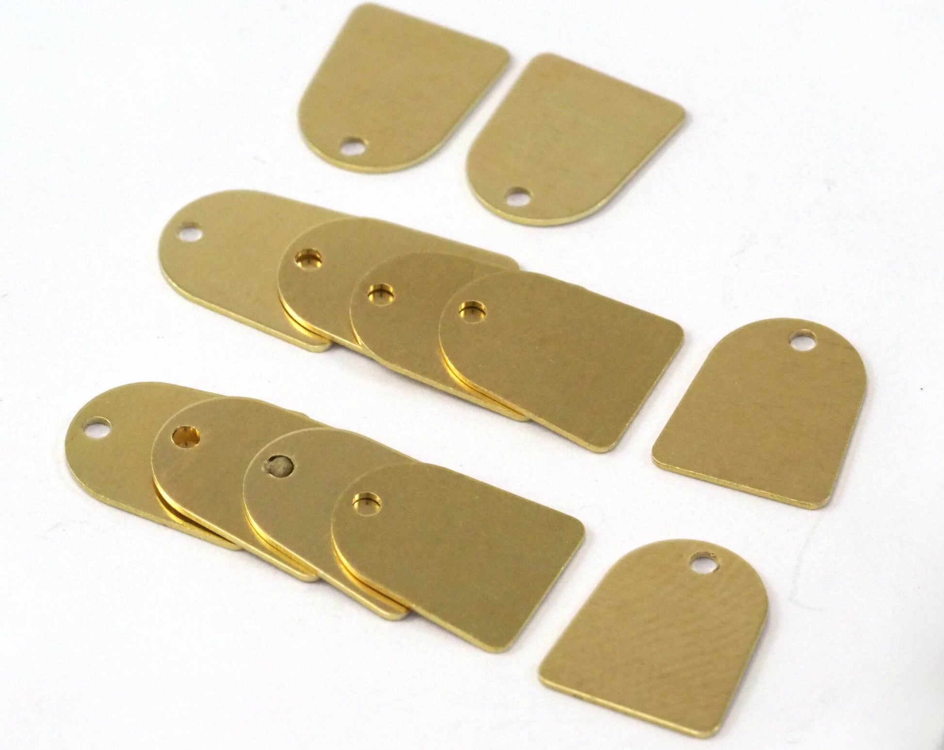 Bell Shape Tag with hole 12x10mm thickness 0.5mm Raw brass charms findings pendants earring stamping 2349-40