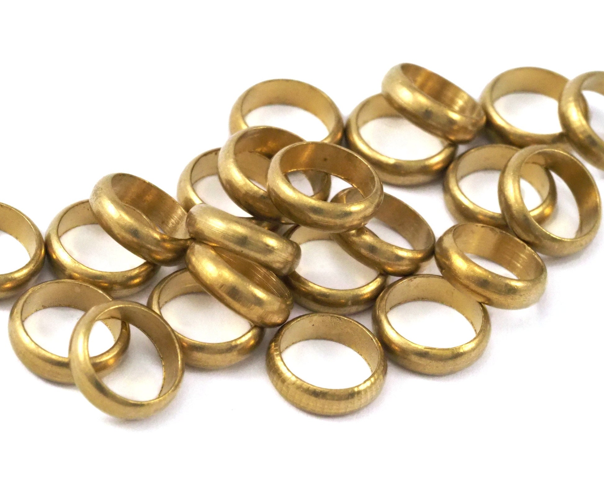 Spacer bead 9x2,7mm (hole 7mm ) Raw brass circle ring findings bab7 760