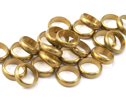 Spacer bead 9x2,7mm (hole 7mm ) Raw brass circle ring findings bab7 760