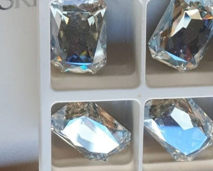 Rectangle octagon large fancy stone Swarovski® 4627 moonlight shadow foiled back 27X18.5MM 89