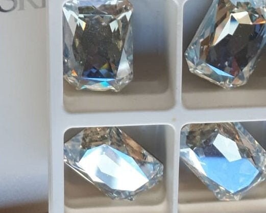 Rectangle octagon large fancy stone Swarovski® 4627 moonlight shadow foiled back 27X18.5MM 89
