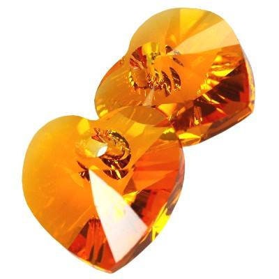 Xilion Heart Pendant 6228 Swarovski® Tangerine (259) 14.4x14mm