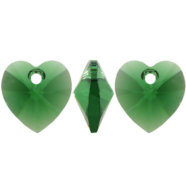 Xilion Heart Pendant 6228 Swarovski® Dark Moss Green (260) 14.4x14mm