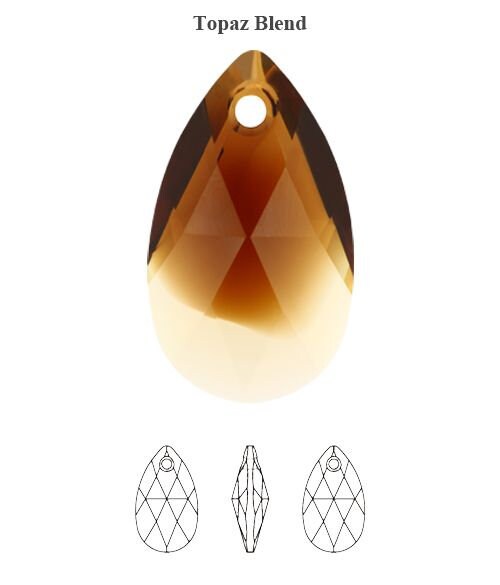 Pear shaped pendant 6106 Swarovski® Topaz blend (722) 22mm