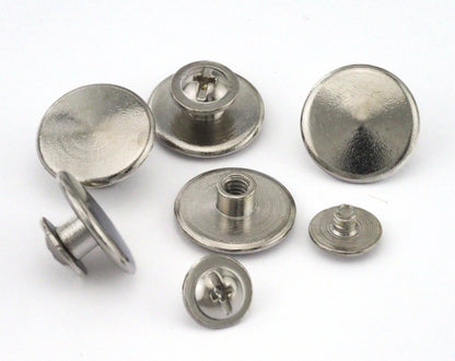 Nickel Plated brass studs, screw rivets, 15x6.5mm 1/8" bolt CSC4 1856